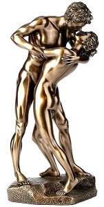 Bronzefigur af et nøgt par